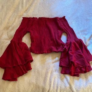Off the shoulder top with big sleeves
